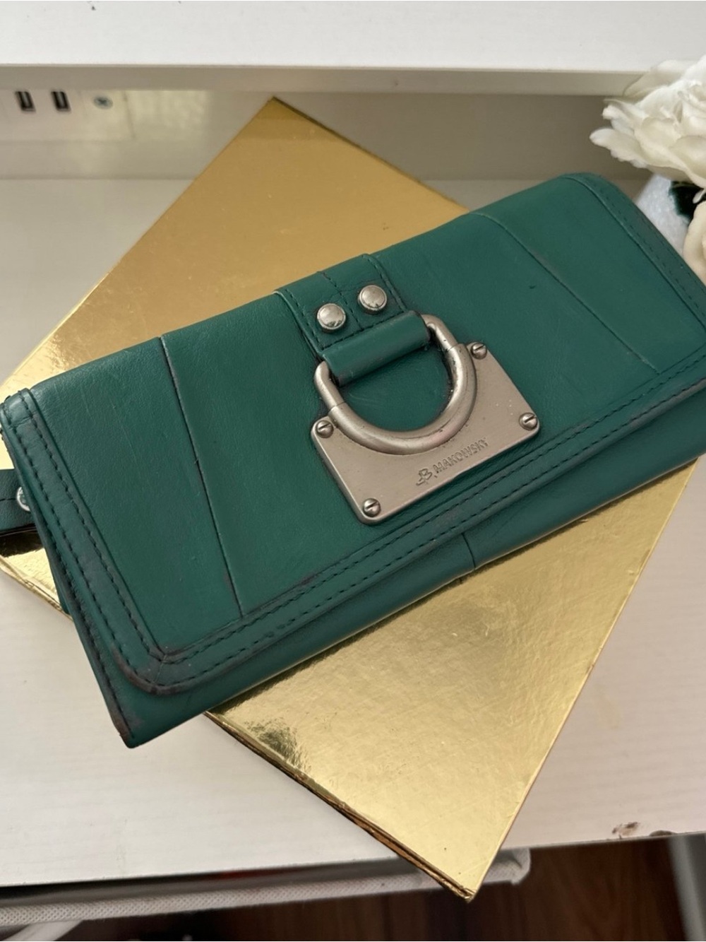 B. Makowsky Rare Vintage
McBling Y2K Teal Glove Leather
Wallet Clutch EUC